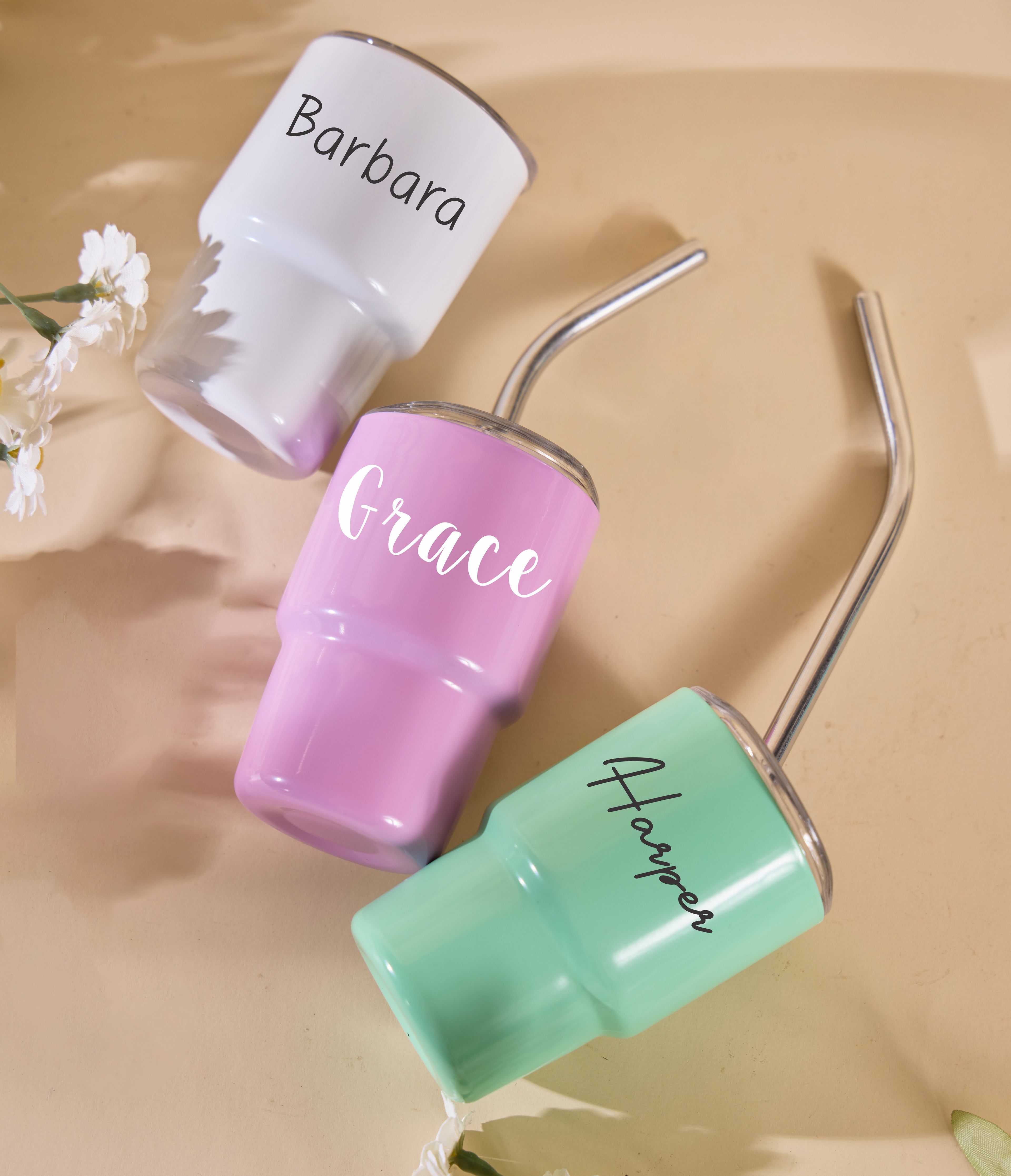 Personalized Mini Tumbler, Mini Shot Cup, Bridesmaid Gift, Custom 3oz Party Tumbler, Wedding Gifts, Bachelorette Party Girls Trip Group Gift