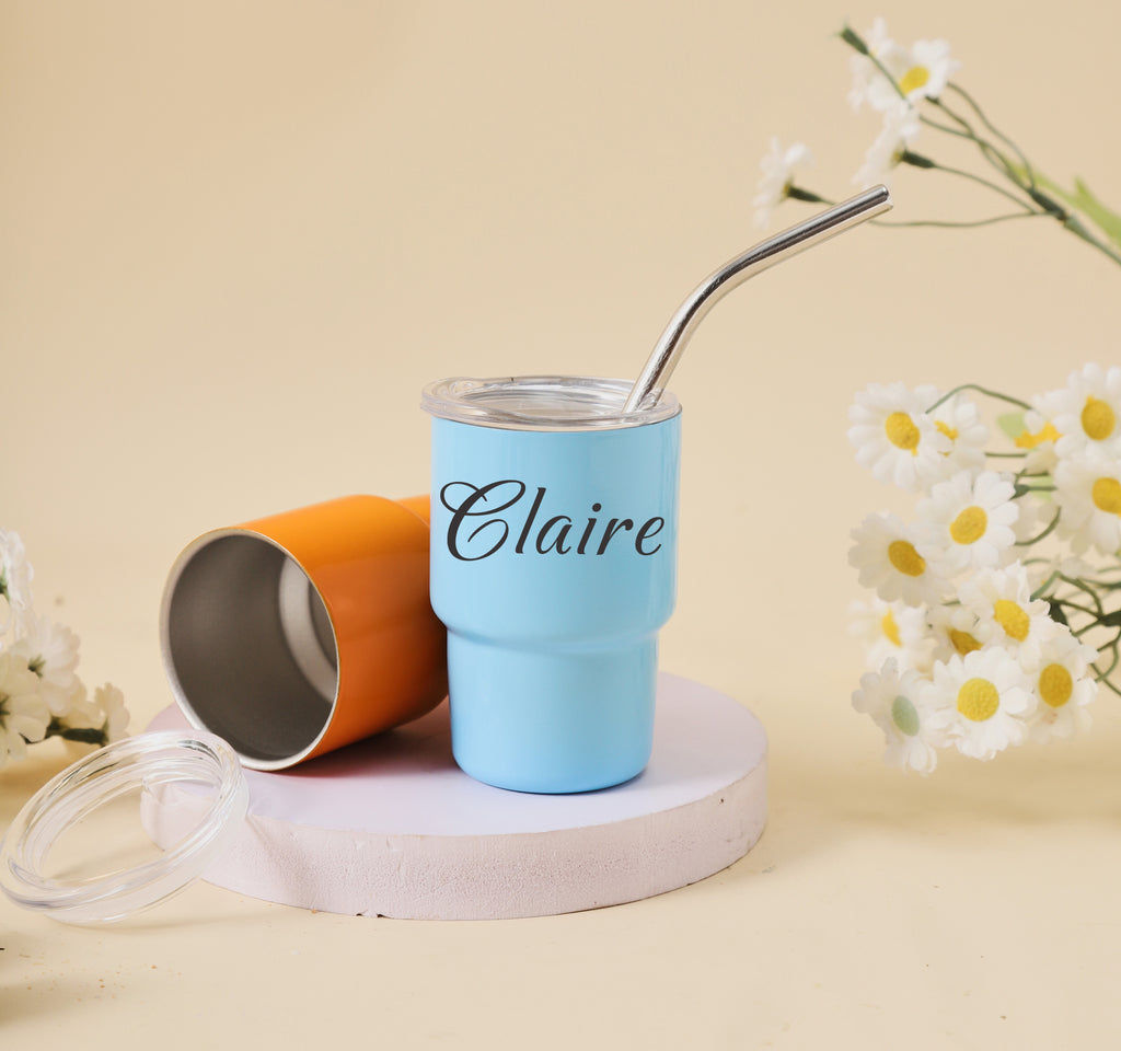 Personalized Mini Tumbler, Mini Shot Cup, Bridesmaid Gift, Custom 3oz Party Tumbler, Wedding Gifts, Bachelorette Party Girls Trip Group Gift